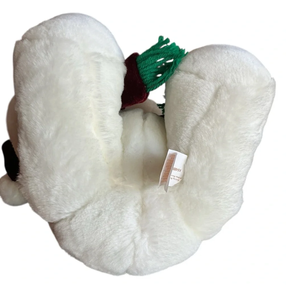 Fiesta White Teddy Bear with Burgundy Hat and Scarf